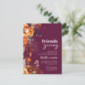 Friendsgiving dinner invitation autumnal floral (Debout devant)