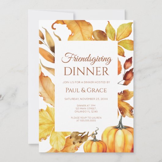 Friendsgiving Dinner Invitation Fall (Devant)