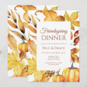 Friendsgiving Dinner Invitation Fall (Devant / Derrière)