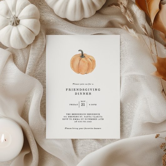 Friendsgiving Dinner Pumpkin Uitnodiging