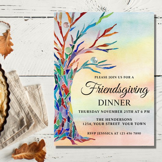 Friendsgiving Dinner Uitnodiging Briefkaart