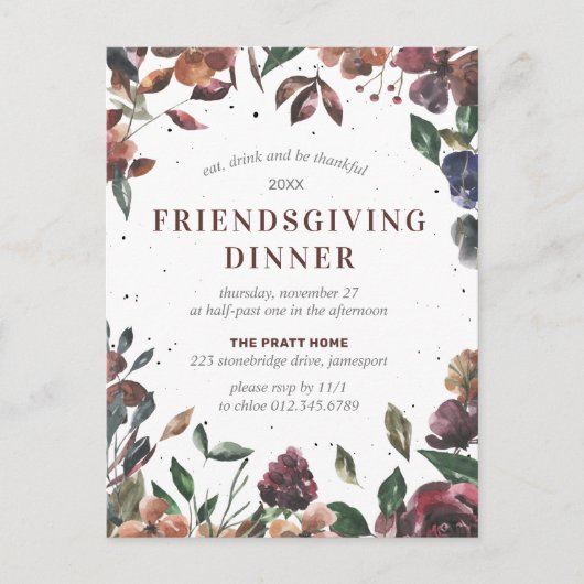 Friendsgiving Fall verlaat Briefkaart (Voorkant)