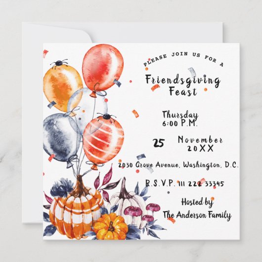 Friendsgiving Feast Invitation Kaart (Voorkant)
