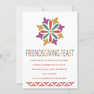 Friendsgiving Feast Modern Colorful Kaart