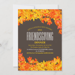 Friendsgiving Feest Thanksgiving Diner Herfst Kaart