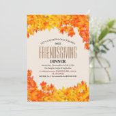 Friendsgiving Feest Thanksgiving Diner Herfst Kaart (Staand voorkant)