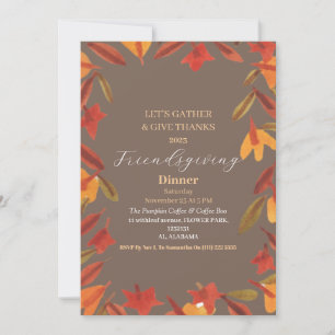 Friendsgiving Feest Thanksgiving Diner Herfst Kaart