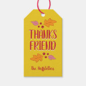 Friendsgiving Feestmaal | Rood & Geel Cadeaulabel (Voorkant)