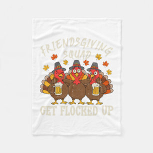 Friendsgiving-feestteam Kalkoen Kerstmis Vrienden Fleece Deken