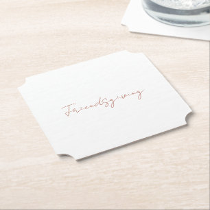 Friendsgiving Herfst Kaneel Tekst Thanksgiving Kartonnen Onderzetters