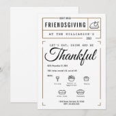 Friendsgiving Invitation - editable Kaart (Voorkant / Achterkant)