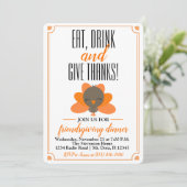 Friendsgiving Invitation - Thanksgiving Dinner Kaart (Staand voorkant)