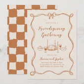 Friendsgiving Invitation Thanksgiving Dinner Party Kaart (Voorkant / Achterkant)