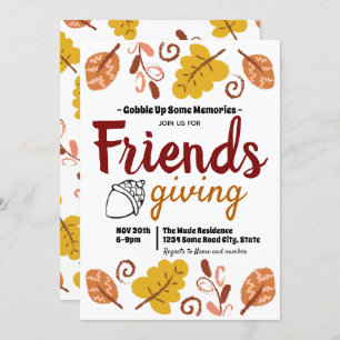 Friendsgiving Leaf Pattern Thanksgiving Kaart
