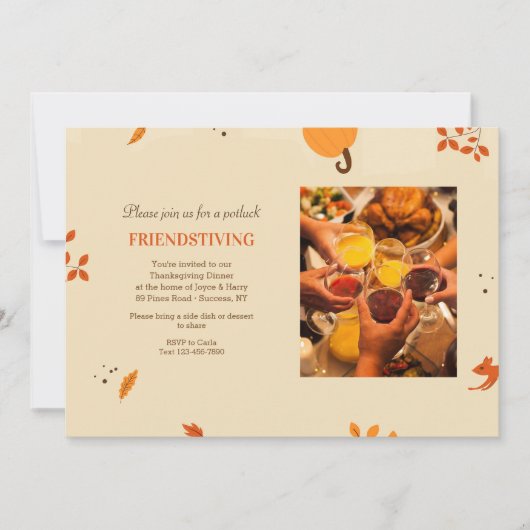 Friendsgiving Photo Thanksgiving Invitation (Devant)
