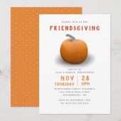 Friendsgiving Pompoen Modern Oranje Kaart (Voorkant / Achterkant)