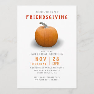 Friendsgiving Pompoen Modern Oranje Kaart