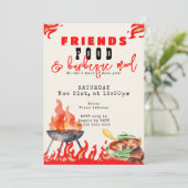 Friendsgiving Potluck BBQ Cook Off Thanksgiving Kaart (Staand voorkant)