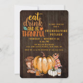 Friendsgiving Potluck Diner Moderne Waterverf Kaart (Voorkant)