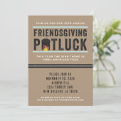 Friendsgiving Potluck Feest Uitnodiging (Staand voorkant)