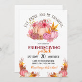 Friendsgiving Potluck uitnodiging (Voorkant / Achterkant)