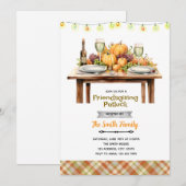 Friendsgiving potluckfeest uitnodiging (Voorkant / Achterkant)