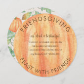 Friendsgiving Pumpkin Thanksgiving Uitnodiging (Voorkant / Achterkant)