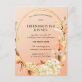 Friendsgiving Rustic Floral Postcard Invitation (Devant)