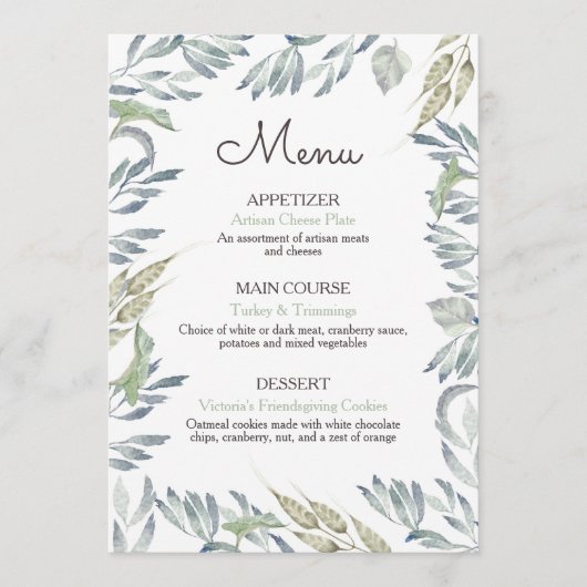 Friendsgiving Rustic Thanksgiving diner menu (Voorkant)