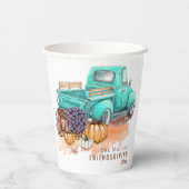 Friendsgiving Specialized Rustic Boerderij Truck Papieren Bekers (Achterkant)