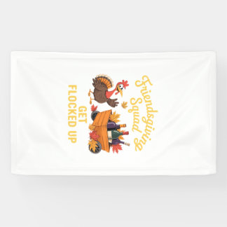 Friendsgiving Squad Get Flocked Up Oversized T-Shi Spandoek