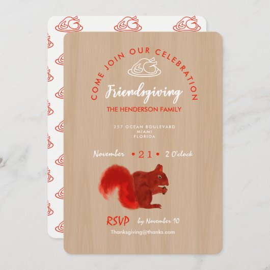 Friendsgiving Thankful Celebration Rustic Kaart (Voorkant / Achterkant)