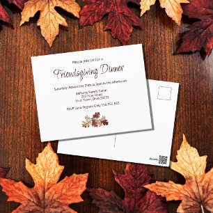 Friendsgiving Thanksgiving Diner Herfst Foliage Briefkaart
