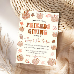 Friendsgiving Thanksgiving-diner Herfst Pompoen Kaart