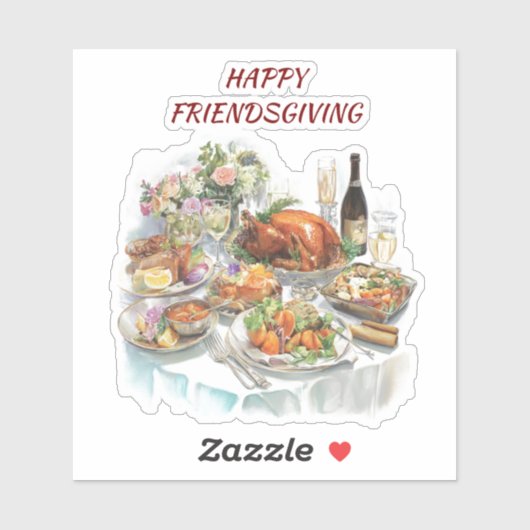 Friendsgiving Thanksgiving Diner Vinyl Sticker (Vel)