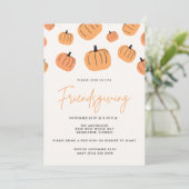Friendsgiving Thanksgiving Dinner Herfst Pumpkin Kaart (Staand voorkant)