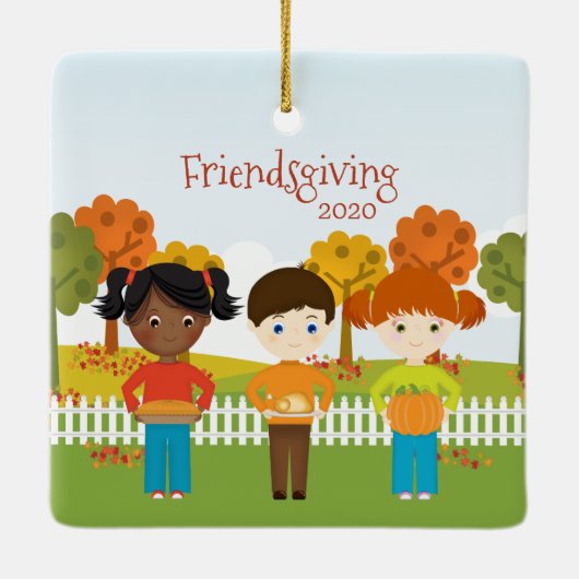 Friendsgiving Thanksgiving Feest Keramisch Ornament (Achterkant)