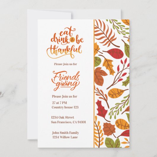 Friendsgiving Thanksgiving Innodiging Kaart (Voorkant)