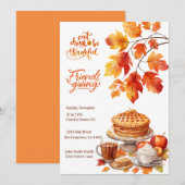 Friendsgiving Thanksgiving Innodiging Kaart (Voorkant / Achterkant)