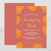 Friendsgiving Thanksgiving Potluck Herfst pompoen Kaart (Voorkant / Achterkant)