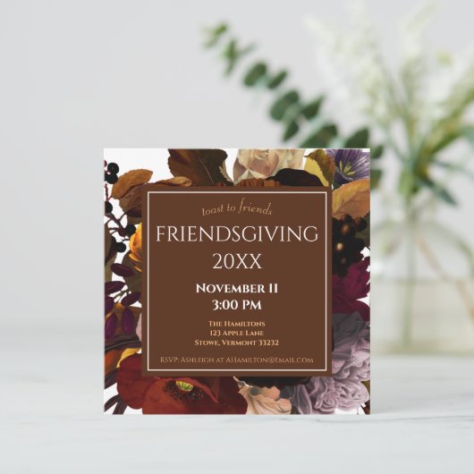 Friendsgiving Thanksgiving Uitnodiging (Staand voorkant)