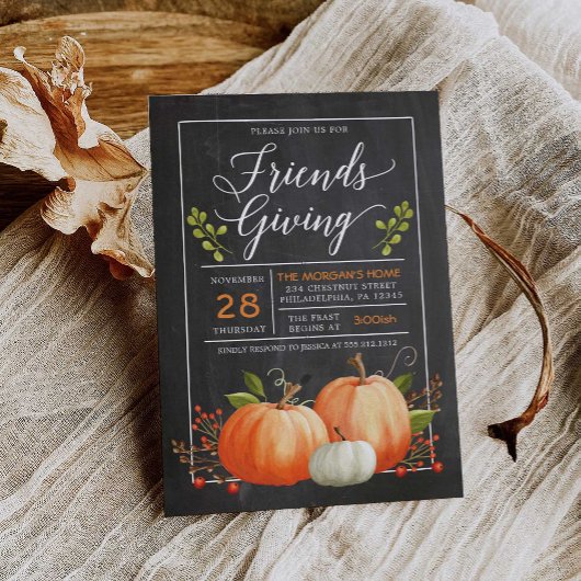 Friendsgiving-uitnodiging - Thanksgiving-diner Kaart