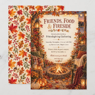 Friendsgiving Verzamelbijeenkomst bij de Haard Kaart