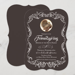 Friendsgiving Vintage Kerstmis Uitnodiging