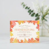 Friendsgiving Waterverf Invitation Briefkaart (Staand voorkant)