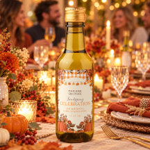 Friendsgiving-wijnfleslabel feestfavoriet