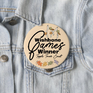 Friendsgiving Wishbone Games winnaar Knop Ronde Button 4,0 Cm