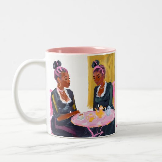 Friendship at the Pink Table Mug (Gauche)
