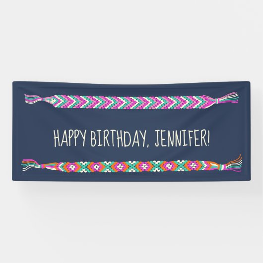 Friendship Bracelets on Navy Blue Personalized Ban Spandoek (Horizontaal)