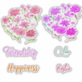Friendship Collectie Waterverf Wild Flowers Sticker (Voorkant)